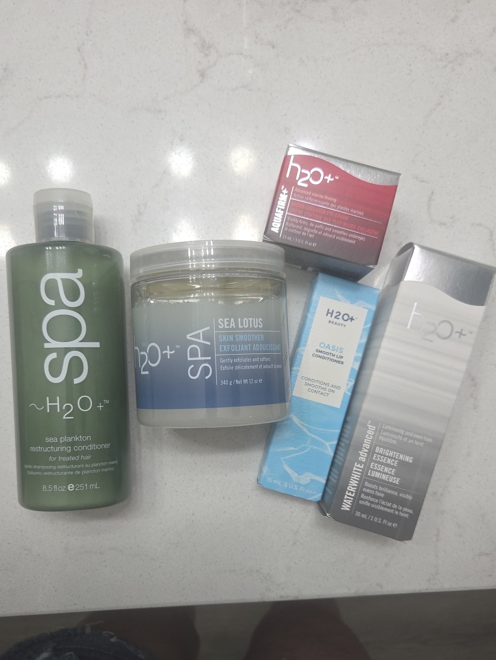 Brand New H20+ Lot Of 5 Serum, Eye Cream, Skin Smoother, Conditioner & Lip Balm